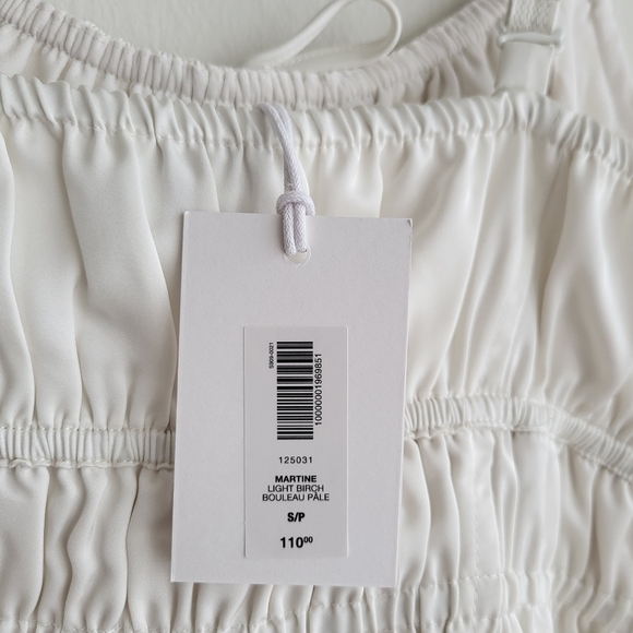 NWT Aritizia Satin Dress Sunday Best Martine Light Birch Small - Picture 9 of 10